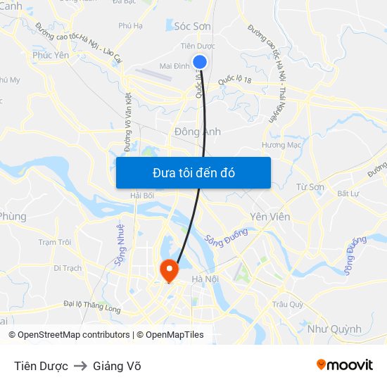 Tiên Dược to Giảng Võ map