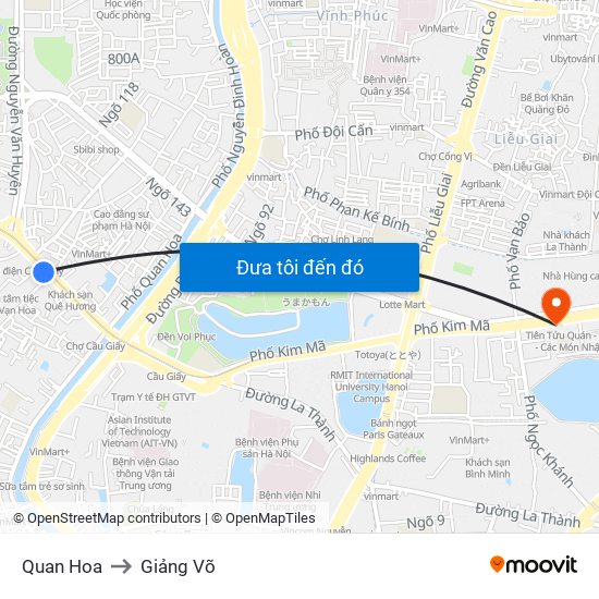 Quan Hoa to Giảng Võ map