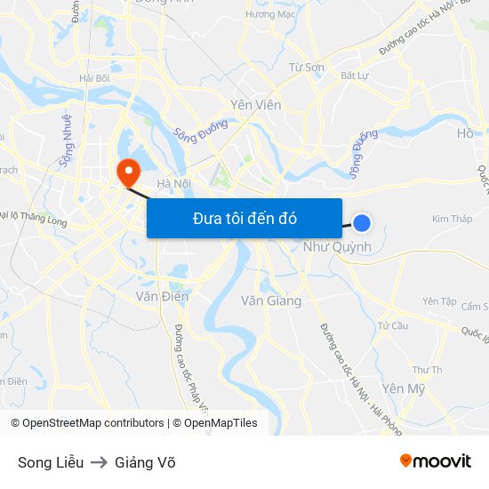 Song Liễu to Giảng Võ map