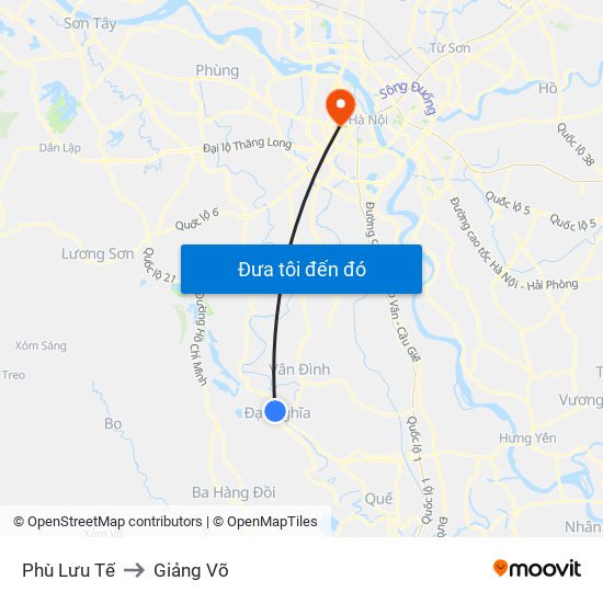 Phù Lưu Tế to Giảng Võ map