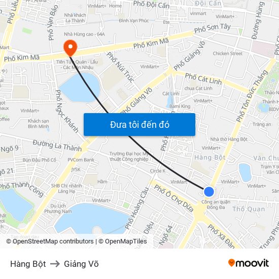 Hàng Bột to Giảng Võ map