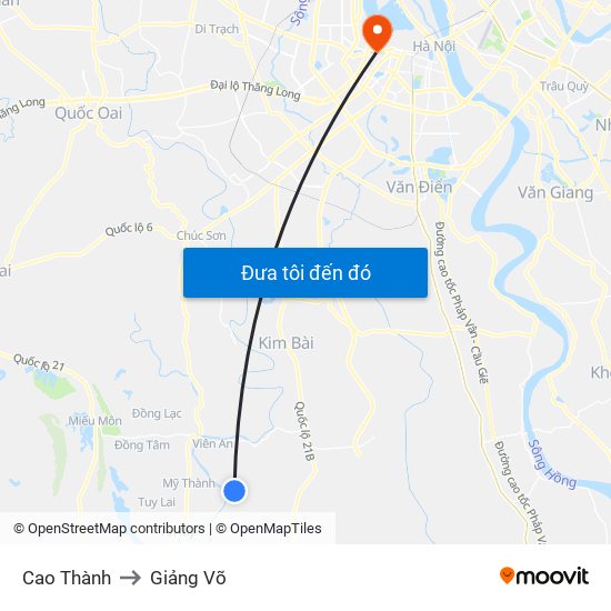 Cao Thành to Giảng Võ map