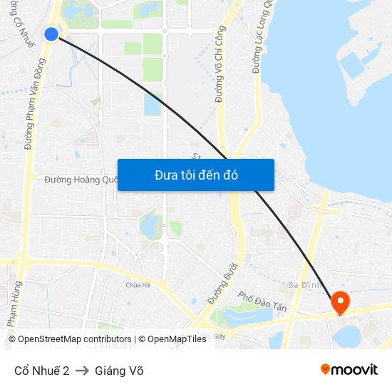 Cổ Nhuế 2 to Giảng Võ map