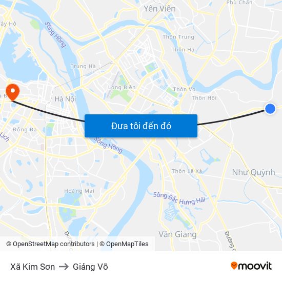 Xã Kim Sơn to Giảng Võ map