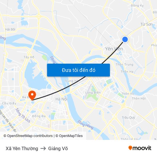 Xã Yên Thường to Giảng Võ map