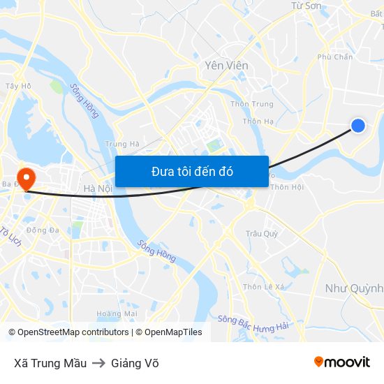 Xã Trung Mầu to Giảng Võ map