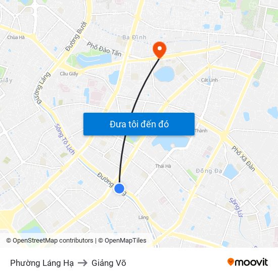 Phường Láng Hạ to Giảng Võ map