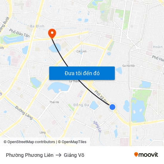 Phường Phương Liên to Giảng Võ map