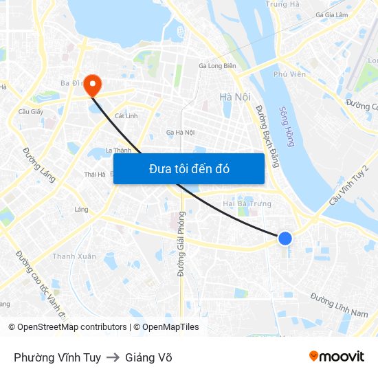 Phường Vĩnh Tuy to Giảng Võ map