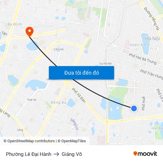 Phường Lê Đại Hành to Giảng Võ map