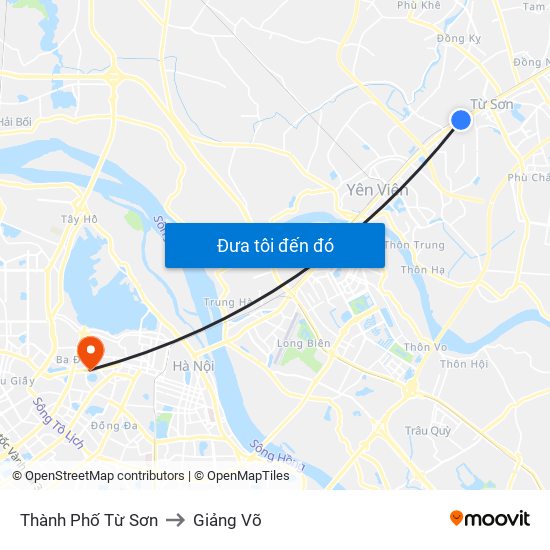 Thành Phố Từ Sơn to Giảng Võ map