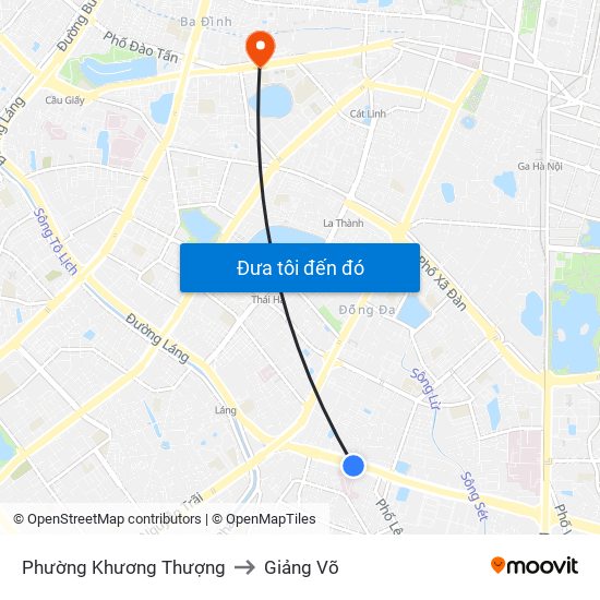 Phường Khương Thượng to Giảng Võ map