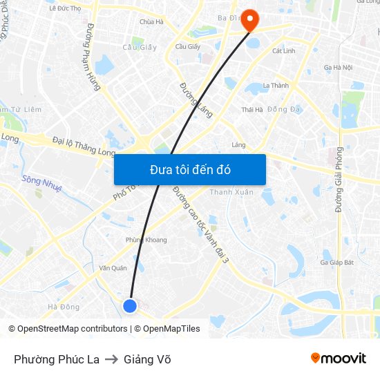 Phường Phúc La to Giảng Võ map