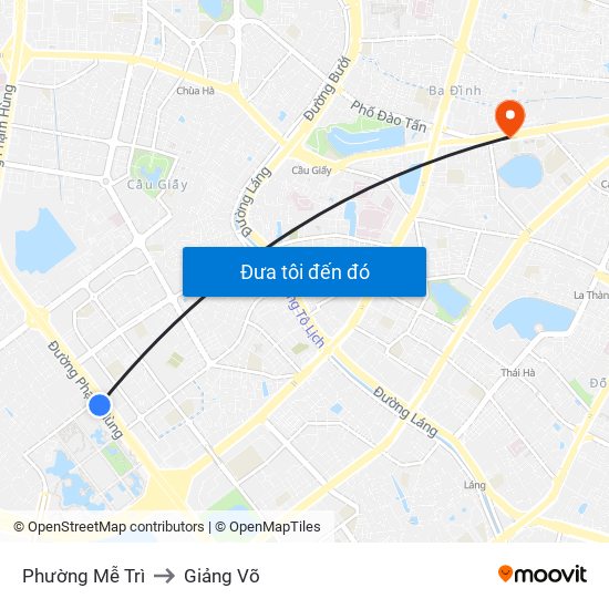 Phường Mễ Trì to Giảng Võ map