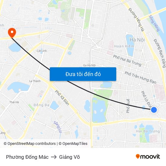 Phường Đống Mác to Giảng Võ map