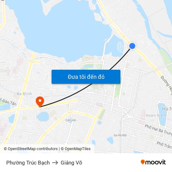 Phường Trúc Bạch to Giảng Võ map