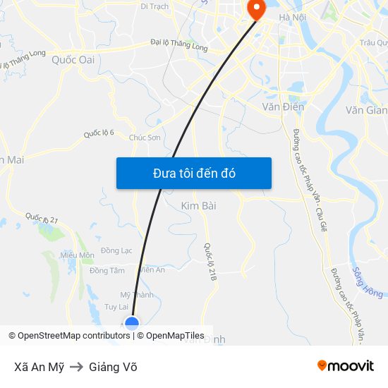 Xã An Mỹ to Giảng Võ map