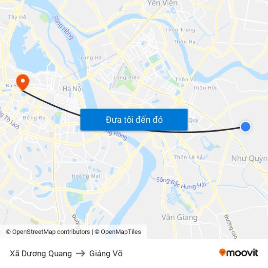 Xã Dương Quang to Giảng Võ map