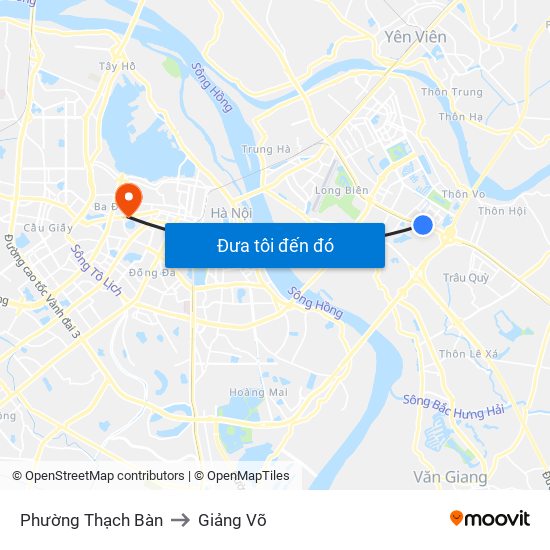 Phường Thạch Bàn to Giảng Võ map