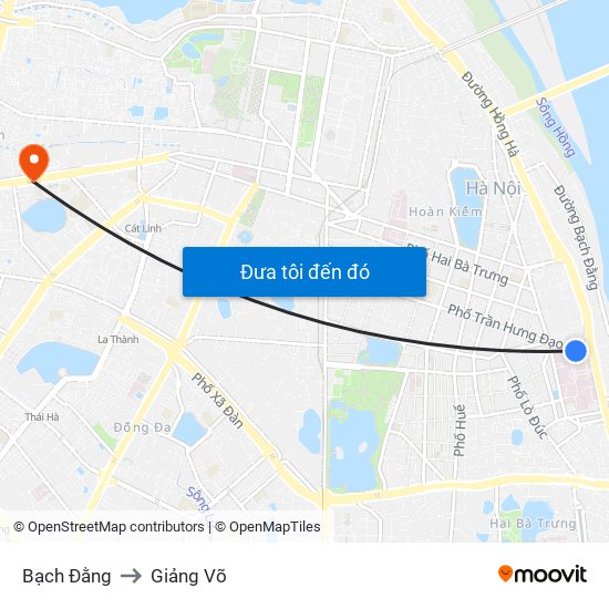 Bạch Đằng to Giảng Võ map