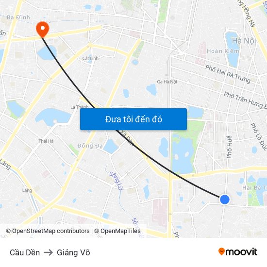 Cầu Dền to Giảng Võ map