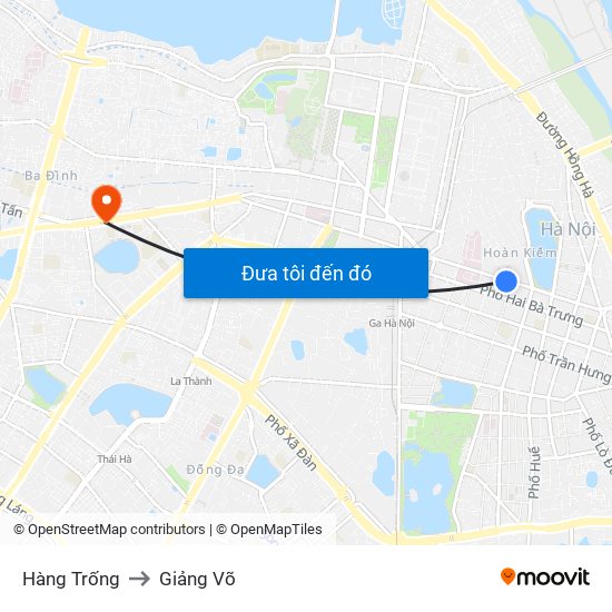 Hàng Trống to Giảng Võ map