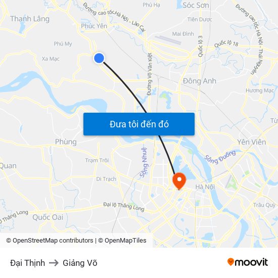 Đại Thịnh to Giảng Võ map