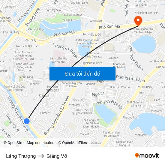 Láng Thượng to Giảng Võ map