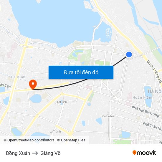 Đồng Xuân to Giảng Võ map