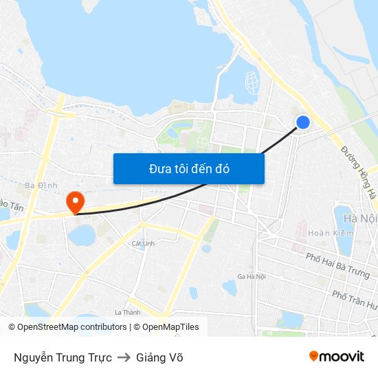 Nguyễn Trung Trực to Giảng Võ map