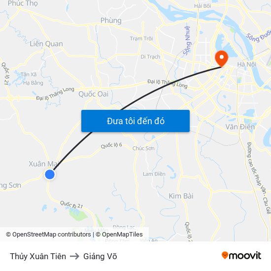 Thủy Xuân Tiên to Giảng Võ map