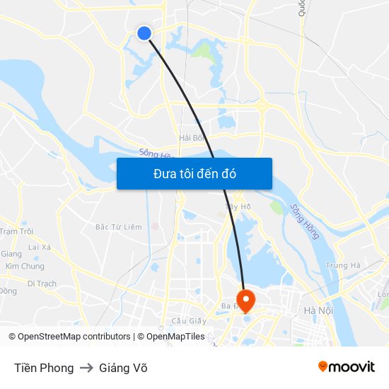 Tiền Phong to Giảng Võ map