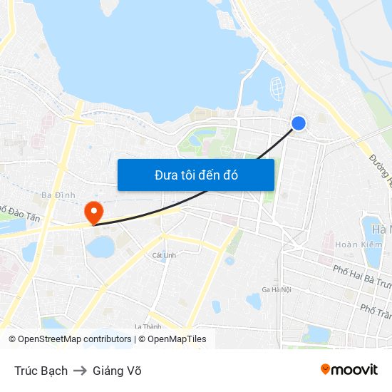 Trúc Bạch to Giảng Võ map