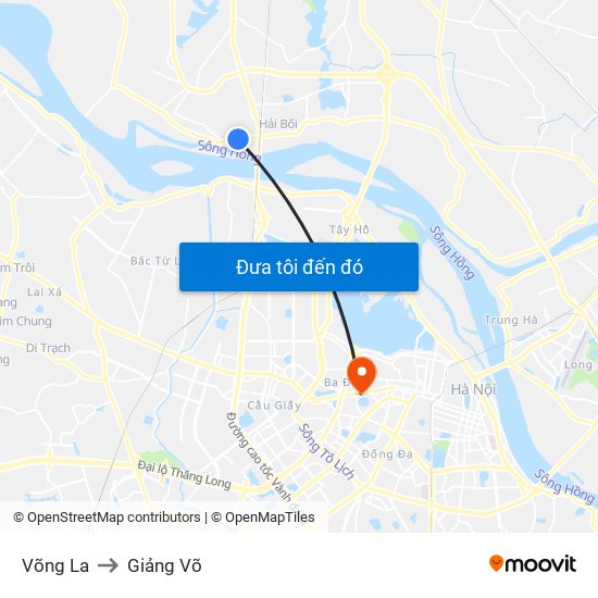 Võng La to Giảng Võ map