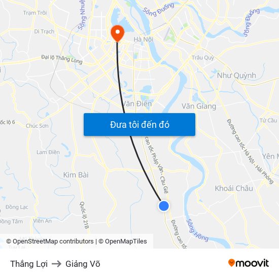 Thắng Lợi to Giảng Võ map