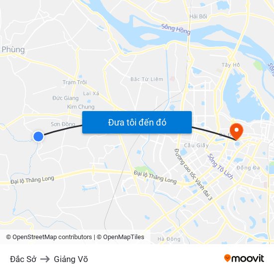 Đắc Sở to Giảng Võ map