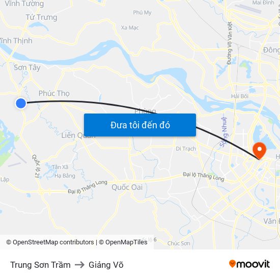 Trung Sơn Trầm to Giảng Võ map