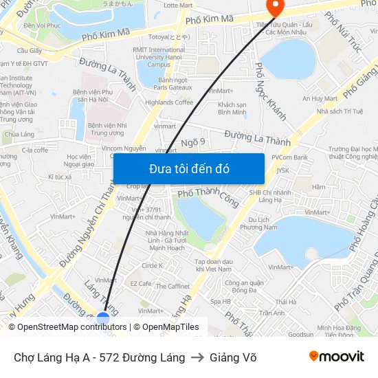 Chợ Láng Hạ A - 572 Đường Láng to Giảng Võ map