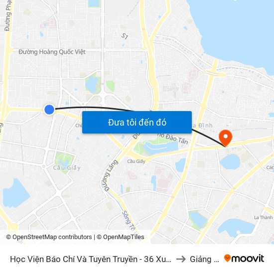 Học Viện Báo Chí Và Tuyên Truyền - 36 Xuân Thủy to Giảng Võ map