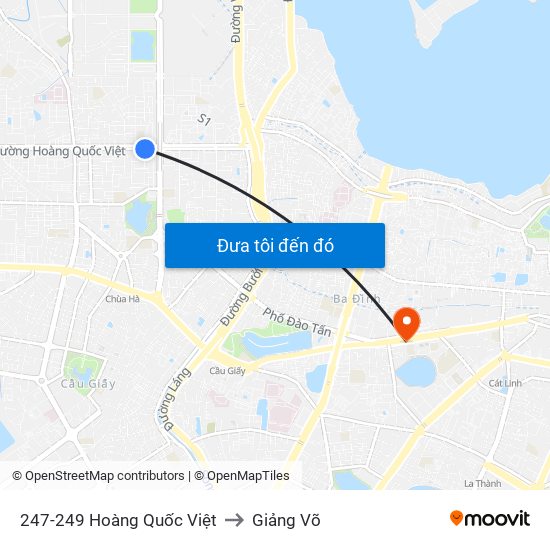 247-249 Hoàng Quốc Việt to Giảng Võ map