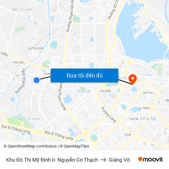 Khu Đô Thị Mỹ Đình Ii- Nguyễn Cơ Thạch to Giảng Võ map