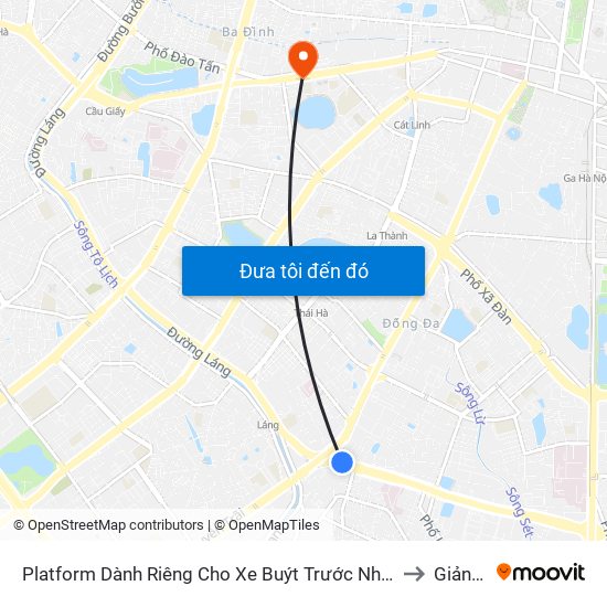 Platform Dành Riêng Cho Xe Buýt Trước Nhà 604 Trường Chinh to Giảng Võ map