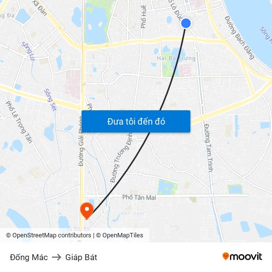 Đống Mác to Giáp Bát map