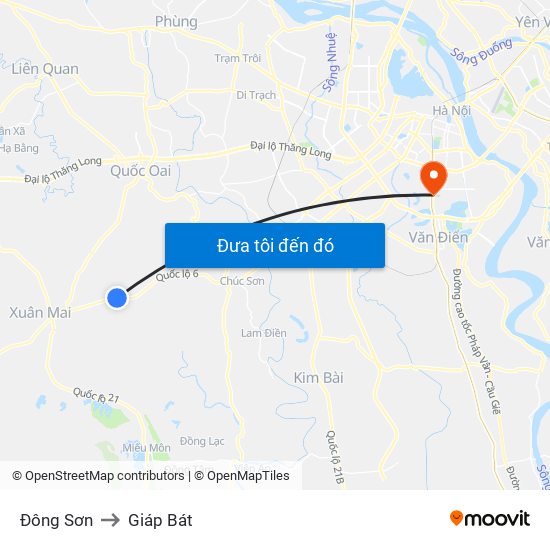 Đông Sơn to Giáp Bát map