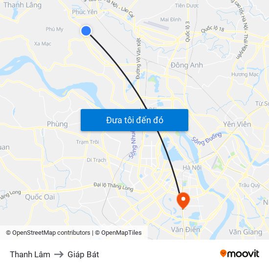Thanh Lâm to Giáp Bát map