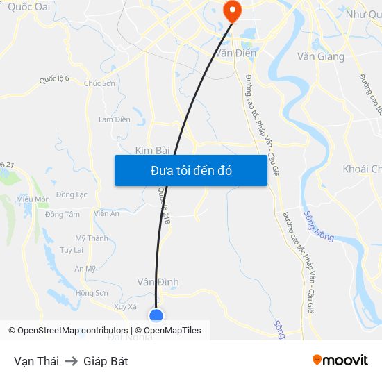 Vạn Thái to Giáp Bát map