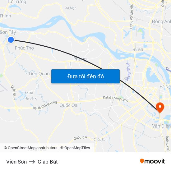 Viên Sơn to Giáp Bát map
