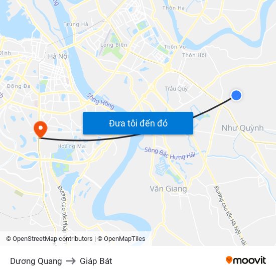 Dương Quang to Giáp Bát map