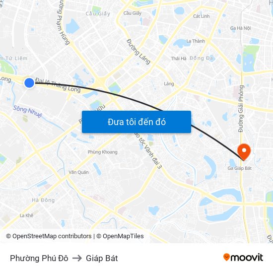 Phường Phú Đô to Giáp Bát map