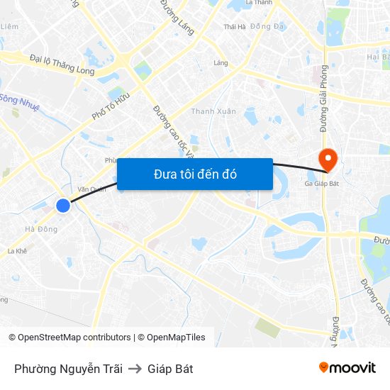 Phường Nguyễn Trãi to Giáp Bát map